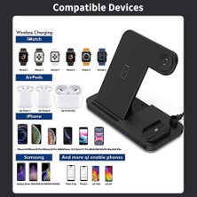 Htun 4 In 1 10 W Qi Hızlı Kablosuz Şarj Dock Istasyonu Apple Kalem Için Standı Iwatch iPhone Telefon Hızlı Indüksiyon Şarj | Kablosuz Şarj (Yurt Dışından)