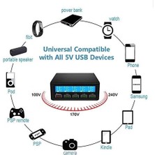 Htun Hızlı Şarj Cihazı Taşınabilir Çok 5 Port USB LCD Ekran 50 W Fast Carregador iPhone Xiaomi Huawei Güç Bankası Için | Cep Telefonu Şarj (Yurt Dışından)