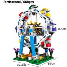 Htun Şehir Eğlence Parkı Ferris Tekerlek Korsan Gemi Modeli Yapı Taşları Arkadaşlar Moc Tuğla Eğitici Oyuncaklar Çocuk Hediyeler | Bloklar (Yurt Dışından)
