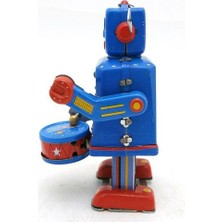 Htun Vintage Retro Davul Robot Teneke Oyuncak Klasik Clockwork Rüzgar Up Koleksiyonu Robot Teneke Oyuncak Yetişkin Çocuklar Için Koleksiyon Hediye | Rüzgar Up Oyuncaklar