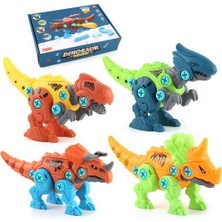 Htun 4 Adet Dıy Montaj Çocuklar Için Dinozor Tyrannosaurus Rex Triceratops Unicorns Yapı Taşları Oyuncaklar Çocuk Çocuk Hediyeler | Vidalama Blokları (Yurt Dışından)