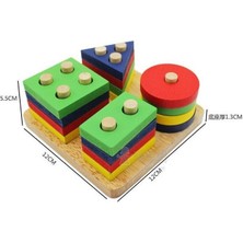 Htun Bebek Oyuncakları Eğitim Ahşap Geometrik Sıralama Kurulu Montessori Çocuklar Eğitici Oyuncaklar Yapı Bulmaca Çocuk Hediye | Bloklar (Yurt Dışından)