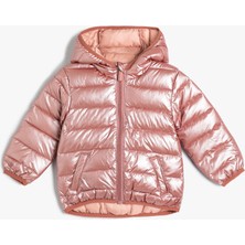 Koton Şişme Mont Kapşonlu Fermuarlı Cep Detaylı