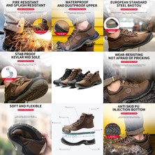 JJEC Emniyet Botları Çelik Toe Iş Ayakkabıları Dayanıklı Deri Üst (Yurt Dışından)
