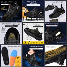 JJEC Güvenlik Ayakkabıları Çelik Ayak Parmağı Iş Botları Nefes Alabilen Kumaş Üst (Yurt Dışından)
