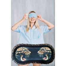 Pazariz Pembecin Uyku Göz Bandı Maskesi Işık Önleyici Gözlük Maske Bant Eye Mask Leopar (1adet)