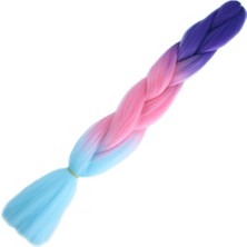 Esperer Afrika Örgülük Ombreli Sentetik Saç 100 Gr. - Mor / Açık Pembe / Açık Mavi