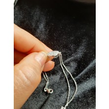 Parla Gümüş Çok Şık Oval Zirkon Taşlı 925 Ayar Gümüş Bileklik