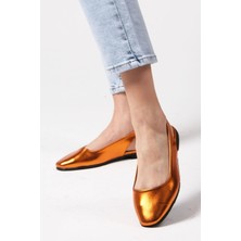 Mio Gusto Ally Turuncu Renk Arkası Açık Kadın Düz Babet Ayakkabı