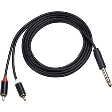 Fenteer Ses Metal 3,5 mm Stereo Jak - 2 Rca Telefon 6,35 mm - 2rca 3 M (Yurt Dışından)