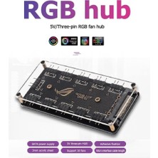 PrimeX Plus Primex PX-4847 Argb Rgb Çoklayıcı, Rgb 3 Pin 11 Port 5V Sata Power Güç Fan Çoklayıcı,  Şerit Rgb Hub Kablo Splitter