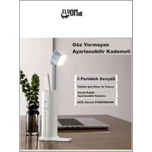 Flyon 3+1 Şarjlı Kitap Okuma Lambası , Fener 3 Kademeli ,Acil durum Powerbank ve Telefon Tutucu Lamba