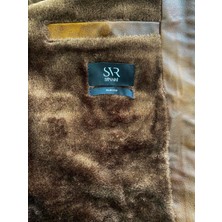 Süvari Slim Fit Çıkma Yaka Deri Içi Kürklü Kahverengi Erkek Mont