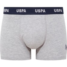 U.S. Polo Assn. Erkek Gri Melanj-Bordo-Baskılı 3'lü Boxer 80509