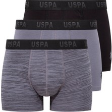 U.S. Polo Assn. Erkek Antrasit-Siyah-Baskılı 3'lü Boxer 80505