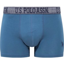 U.S. Polo Assn. Erkek İndigo-Lacivert-Baskılı 3'lü Boxer 80503