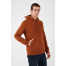 Içi Polarlı Regular Fit Standard Kesim Kanguru Cepli Basic Kapüşonlu Sweatshirt