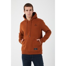 Içi Polarlı Regular Fit Standard Kesim Kanguru Cepli Basic Kapüşonlu Sweatshirt