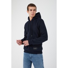 Içi Polarlı Regular Fit Standard Kesim Kanguru Cepli Basic Kapüşonlu Sweatshirt