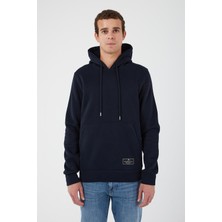 Içi Polarlı Regular Fit Standard Kesim Kanguru Cepli Basic Kapüşonlu Sweatshirt