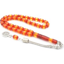 Murty99 Bilek Boy Sarı Kırmızı Sürmeli Sıkma Kehribar Tesbih