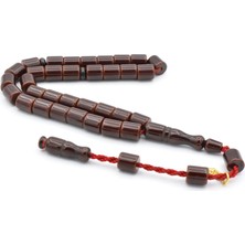 Murty99 Hakkı Usta Imzalı Kesme Model Kahverengi Sıkma Kehribar Tesbih