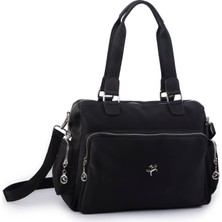 Nas Bag Kadın Büyük Boy Omuz Çantası Siyah Buzzy (En :37 ,boy :30 Cm)