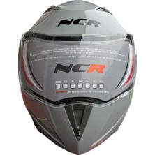 NCR Motosiklet Ncr Çene Açılır Vizörlü Parlak Gri Kask