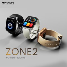HiFuture FutureFit Zone2 Bluetooth 5.2 IP68 Su Geçirmez 1.96 inç Arama Özellikli iOS&Android Uyumlu Nabız Spor Kan Oksijen Takibi 50mm Akıllı Saat Uzay Grisi