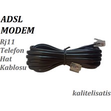 Kaliteli Kalitelisatış  3 Metre Adsl Modem Telefon Hat Kablosu RJ11 (10 Adet ) KS51