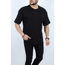 Frezzbi Erkek Basic %100 Pamuklu Bisiklet Yaka Oversize Kısa Kollu T-Shirt