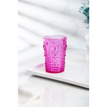 EW's Kitchenware Akrilik Pembe 6 Lı Kısa Bardak & Su Meşrubat Kahve Yanı Bardağı 400 ml (Cam Değildir )