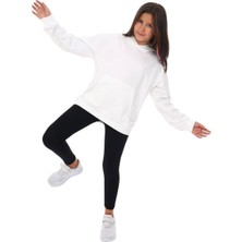 Ekko Çocuk Basic Kapüşonlu Kanguru Cepli Sırtı Tavşan Baskılı Sweatshirt