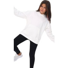 Ekko Çocuk Basic Kapüşonlu Kanguru Cepli Sırtı Tavşan Baskılı Sweatshirt