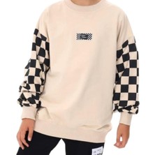 Ekko Erkek Çocuk East Coast Yazılı Kolları Dama Desenli Sweatshirt