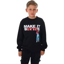 Ekko Erkek Çocuk Make It Better Yazılı Sweatshirt