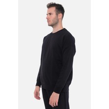 Mısırlı Erkek Üç Iplik Oversize Siyah Sweatshirt - M Ovr-1S