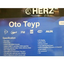 Herz HR-8300 4X75 Watt Bluetooth USB Mp3 Sd USB Aux Fm Oto Teyp