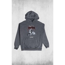 Pull The Hood Unisex Oversize Eskitme Lock And Load Kapüşonlu Sweatshirt