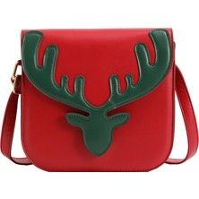 Mushen Yeni Noel Yaratıcı Çanta Kadın Noel Elk Orijinal Omuz Çantası Basit ve Çok Yönlü Crossbody Çanta (Yurt Dışından)