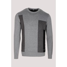 Ncs Erkek Triko Grimelanj Bisiklet Yaka Desenli Slim Fit Pamuklu Kazak Ncs 3740