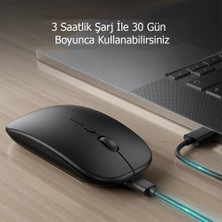 Techtic Sessiz Wireless Bluetooth Kablosuz Mouse 800-1600DPI Ergonomik Şarjlı 2.4ghz Fare