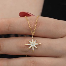 Gumush Gümüş Gold Kutup Yıldızı Kadın Kolye