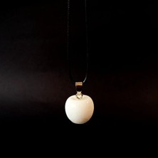 Doğal Taş Bileklik Kolye Ay Taşı Elma Model Kolye