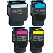 Photo Print Lexmark C544DN  C540/544 Chipli 4 Renk  Ithal Muadil Toner Seti  2.500 Sayfa