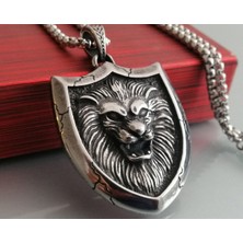 Viking Paslanmaz Çelik Kabaratma Desen Aslan Kolye / Kral Kolye