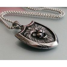 Viking Paslanmaz Çelik Kabaratma Desen Aslan Kolye / Kral Kolye