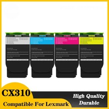 Photo Print Lexmark CX410DTE CX310/410 Chipli Bk-C-M-Y 4 Renk  Ithal Muadil Toner Seti 2.500 Sayfa