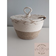 Home Decors By Özlem Kapaklı Hasır Sepet Düzenleyici Dekorasyon Hediyelik Organizer 20X12 cm