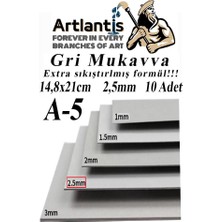 Artlantis A5 Mukavva Gri 2.5 mm 10 Adet 1 Paket 14 8 x 21 cm A - 5 Mukavva 2 5 mm Kalınlığında A - 5 Mukavva